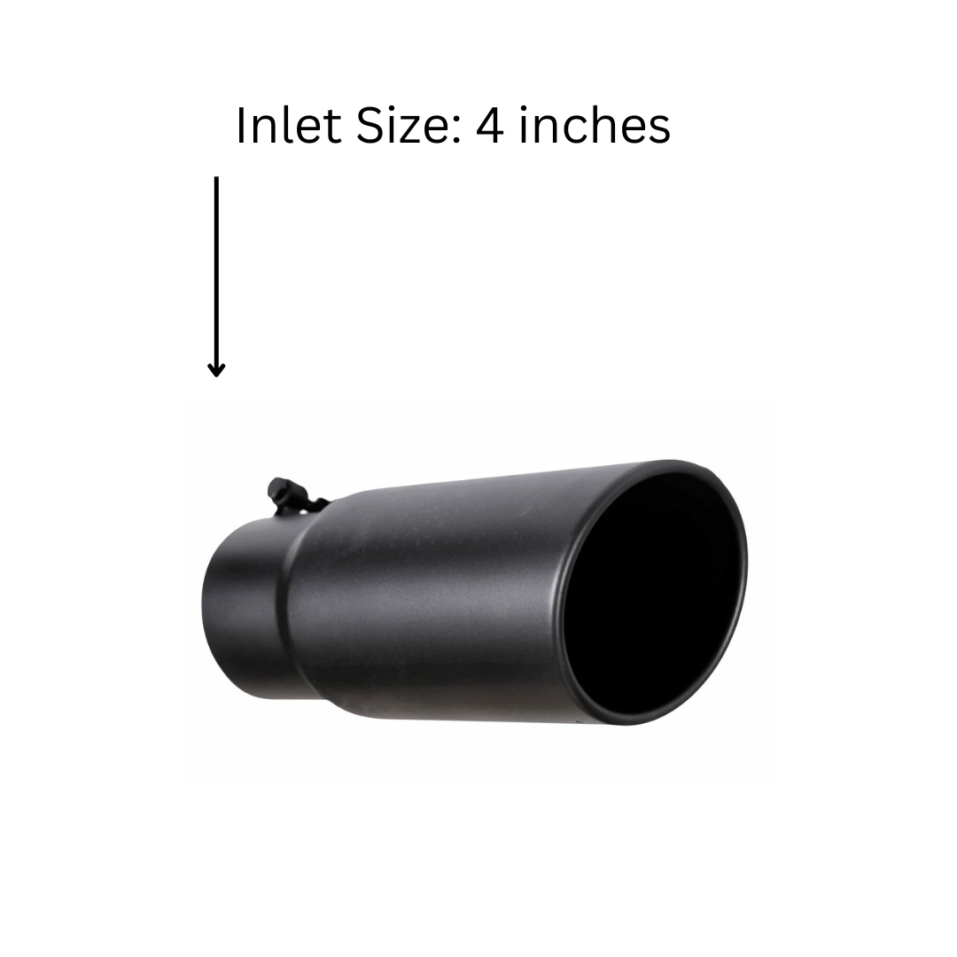 4" IDX5"X10" Rolled Edge Slant Cut Stainless Steel Tip Bolt-On Diesel MB-DT006