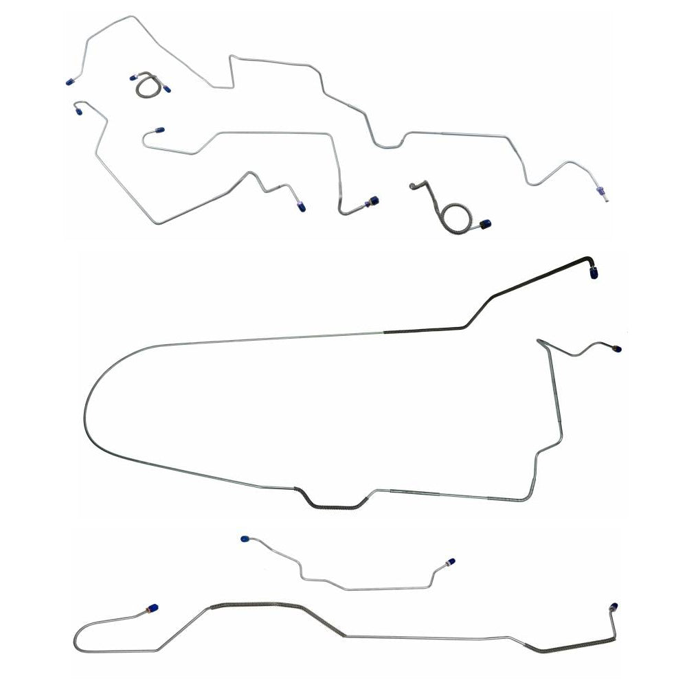 1971 Ford Mustang Complete Brake Line Set Front Power Disc V8 Steel MBLK54