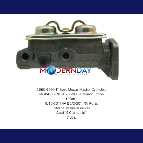 Fits 1960-1970 1" Bore Mopar Master Cylinder MC1323