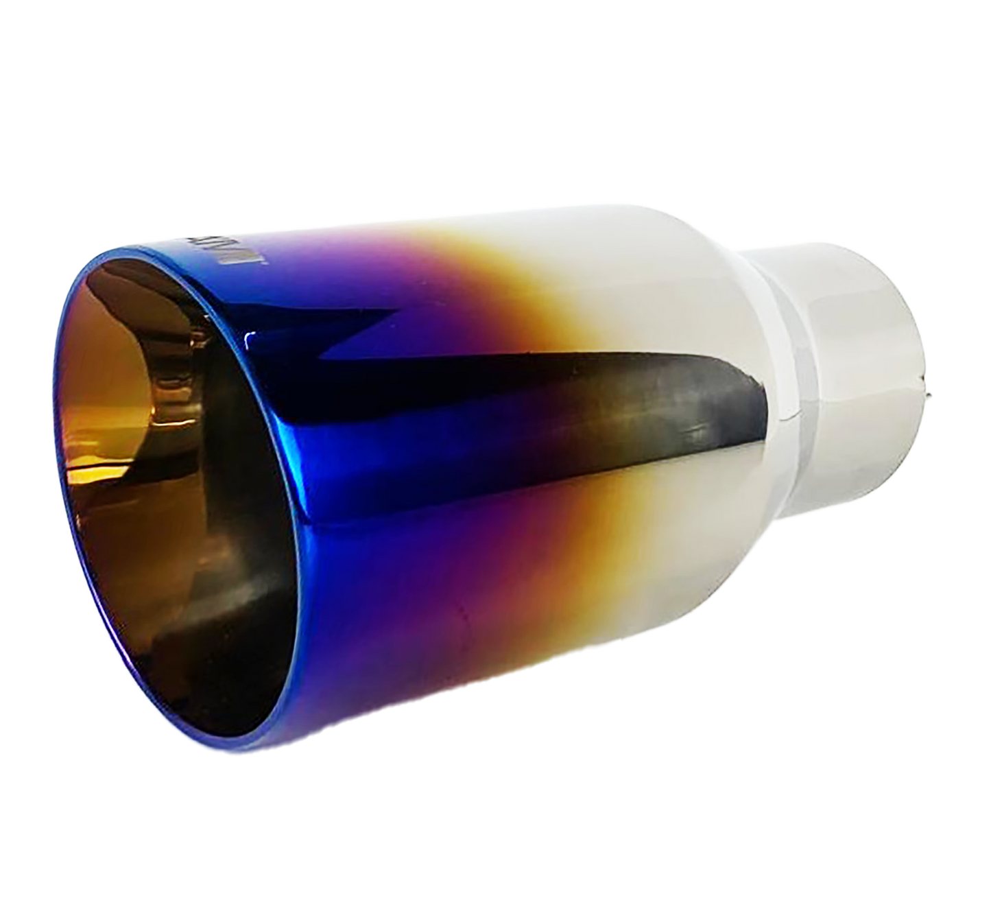 2.5" ID/4" OUT/12" Single Round Double Wall StraightCut Exhaust Tip-Blue NT-2578