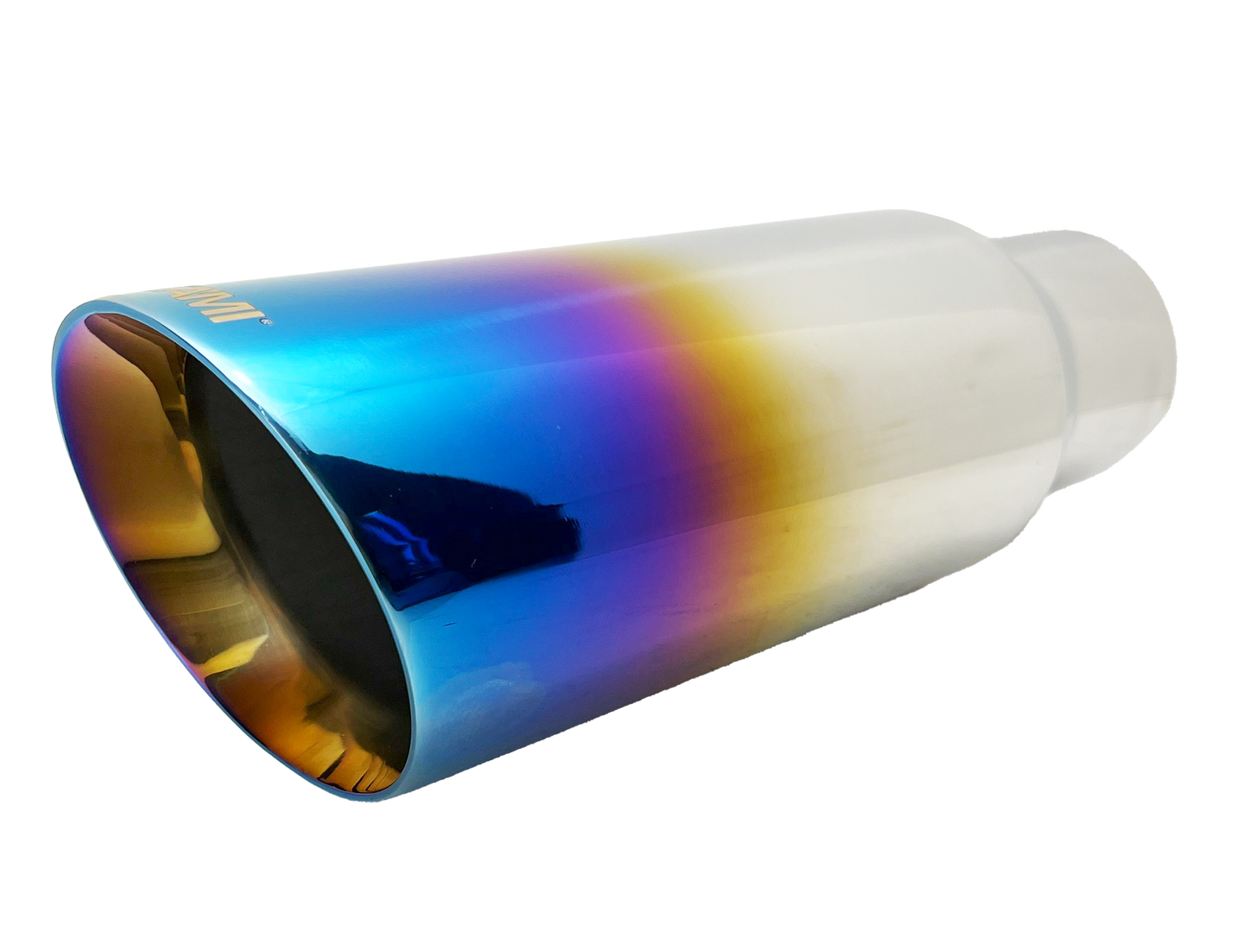 3" ID/4" OUT/12" Single Round Double Wall Slant Cut Exhaust Tip-Blue NT-3079
