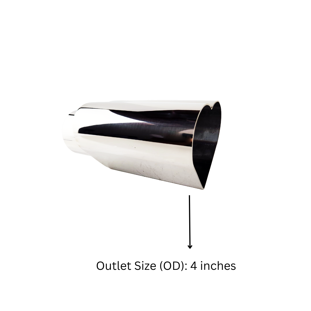 2.5" ID/4" OUT/9.5" Heart Shape Exhaust Tip Polished Chrome NT-HEART-SCP