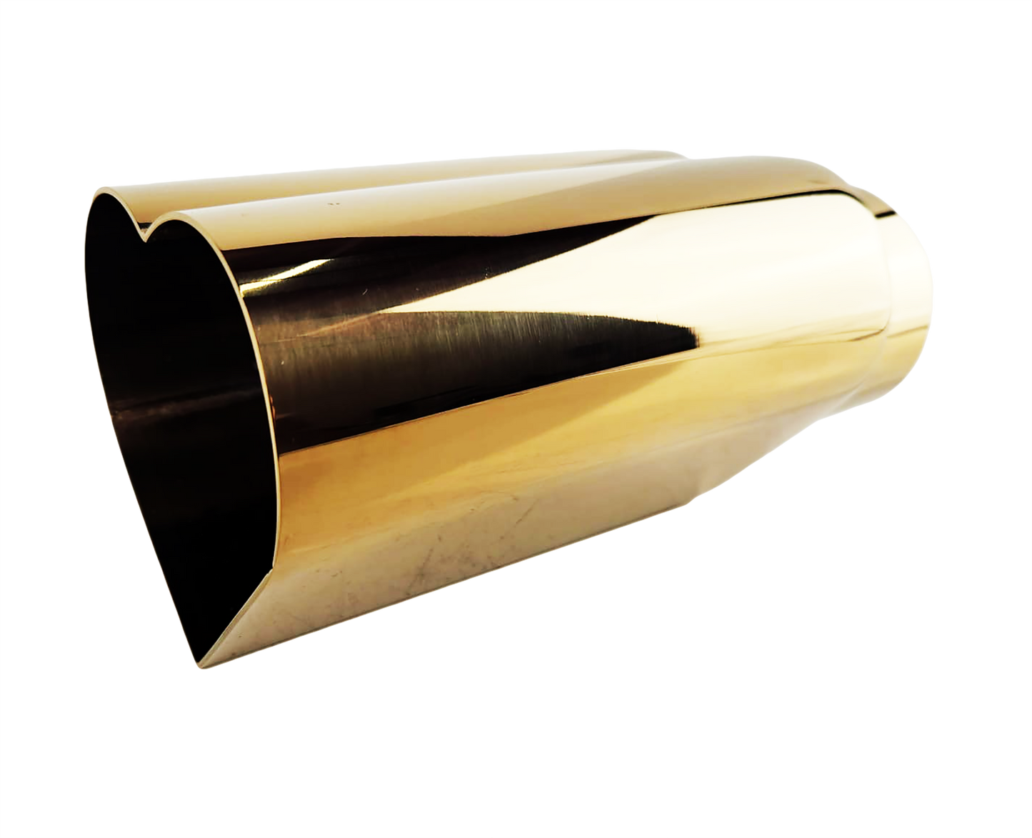 2.5" ID/4" OUT/9.5" Heart Shape Exhaust Tip Gold NT-HEART-SGD
