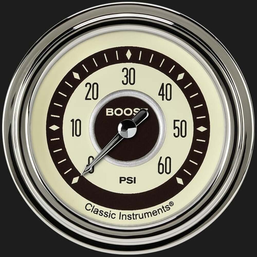 Nostalgia VT 2 5/8" Boost Gauge, 60 psi NT343SLC