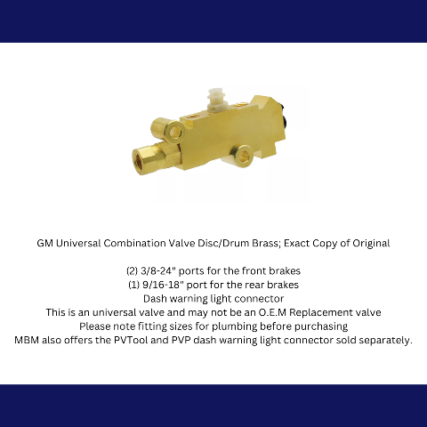 Disc/Drum Proportioning Valve - Brass PV2