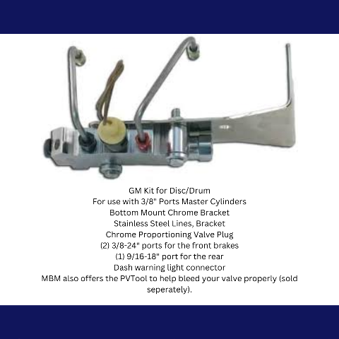 GM Bottom Mount Prop Valve Kit. Disc/Drum - Chrome PV2CK-2BM