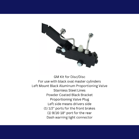 Disc/Disc Proportioning Valve Kit for Black Oval Master PV4BK-260