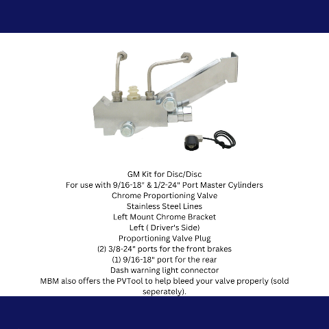 GM Left Side Prop Valve Kit. Disc/Disc - Chrome PV4CK-2
