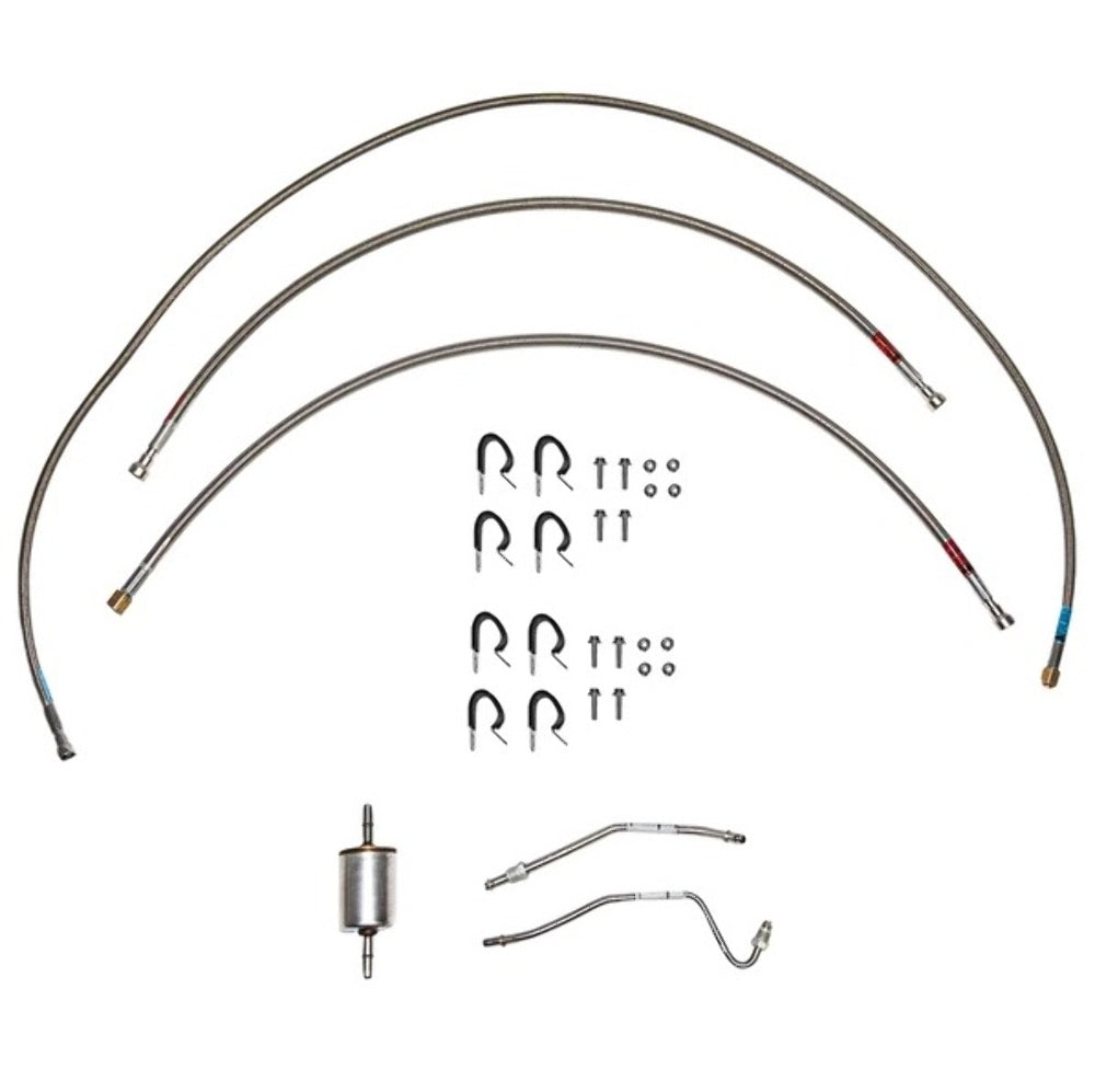 Fits 1988-1995 GMC K1500 V8, Reg Cab/Short Bed Quick Fix Fuel Line Kit Stainless - Quick Fix Fuel Lines Car Part People