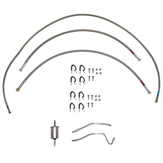Fits 1988-1995 GMC K1500 V8, Reg Cab/Short Bed Quick Fix Fuel Line Kit Stainless - Quick Fix Fuel Lines Car Part People