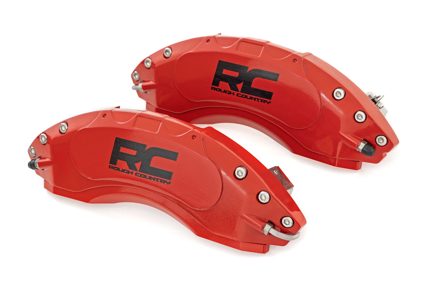 Rough Country Caliper Covers - Rear - Red - Non-Sport - Jeep Wrangler JL (21-24)/Wrangler Unlimited (18-25) - 711422