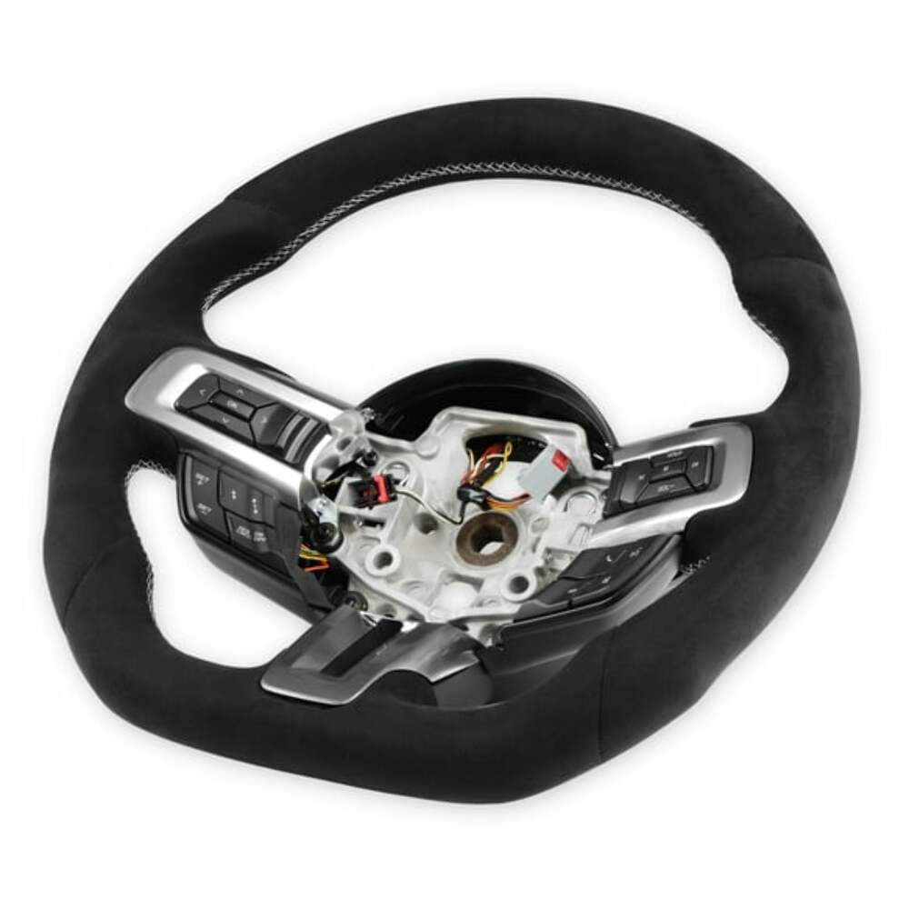 Fits 2015-2017 Ford Mustang Steering Wheel-Alcantara Wrapped Heated-RK950-08