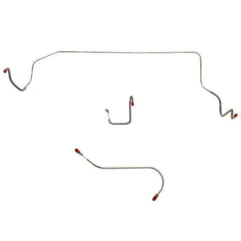 1966-70 Dodge Coronet Front Brake Line Kit Standard Brakes Steel - RKT6611OM