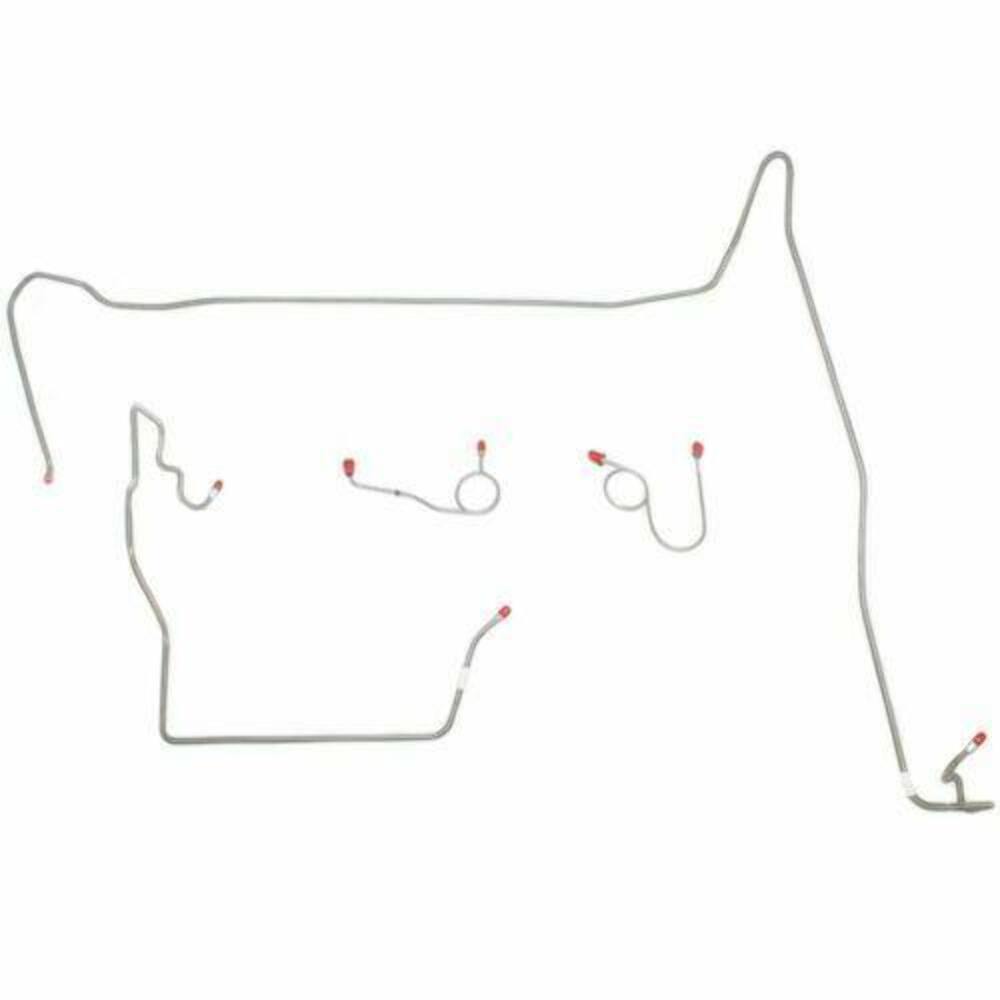 1974 Dodge Charger Front Brake Line Kit Power Disc Brakes Stainless RKT7402SS