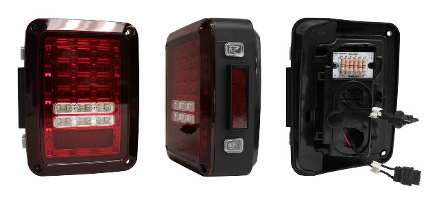 Fits 2007-2018 JK Wrangler; LED Tail Light Set -RT28111-CRN