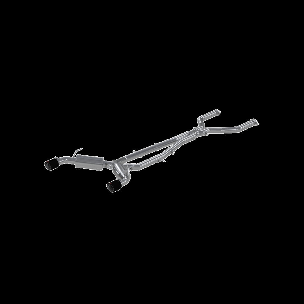 Fits 2022 INFINITI Q50 3" Cat Back, Dual Rear, T304 w/Carbon Fiber Tips-S44003CF