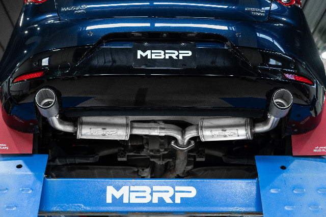 Fits 2019-2020 Mazda 3 2.5" Axle-Back; Dual Rear Exit; CF - S44503CF