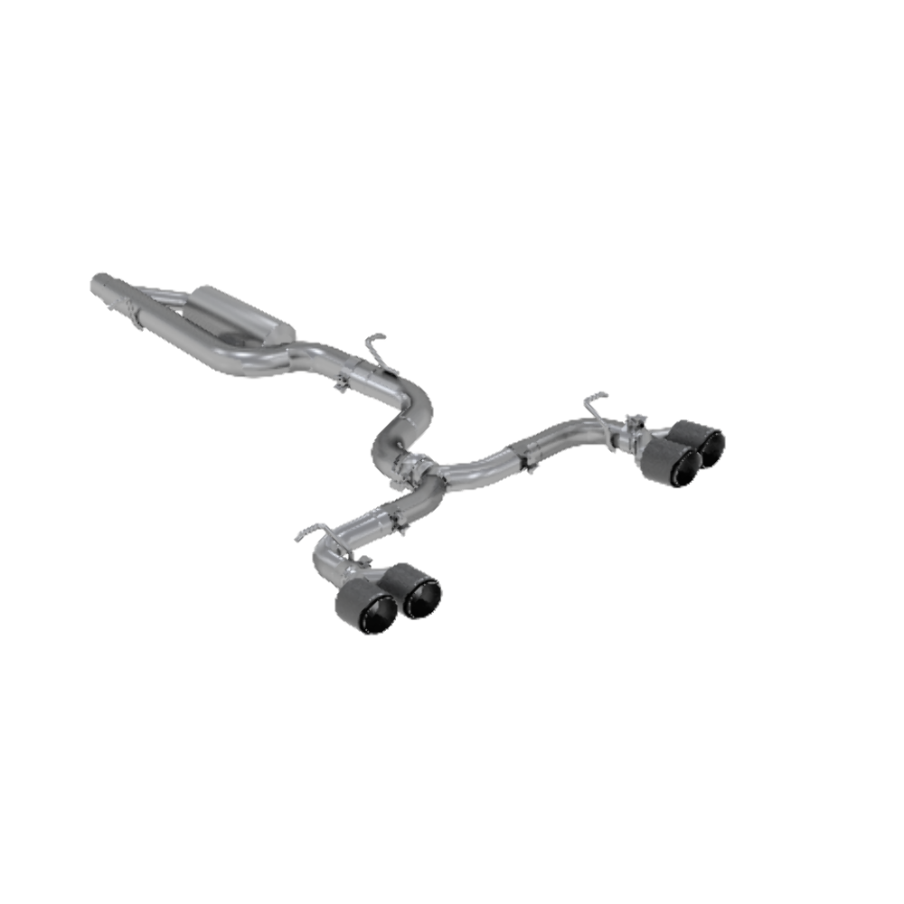 Fits 2015-2019 Volkswagen Golf R 3" Cat Back Quad Rear Exhaust w/CF-S46033CF - Cat Back Exhaust Car Part People