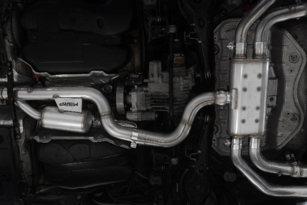 Fits 15-20 Audi S3 3" Cat Back Quad Split Rear Exit w/Carbon Fiber Tip-S46043CF