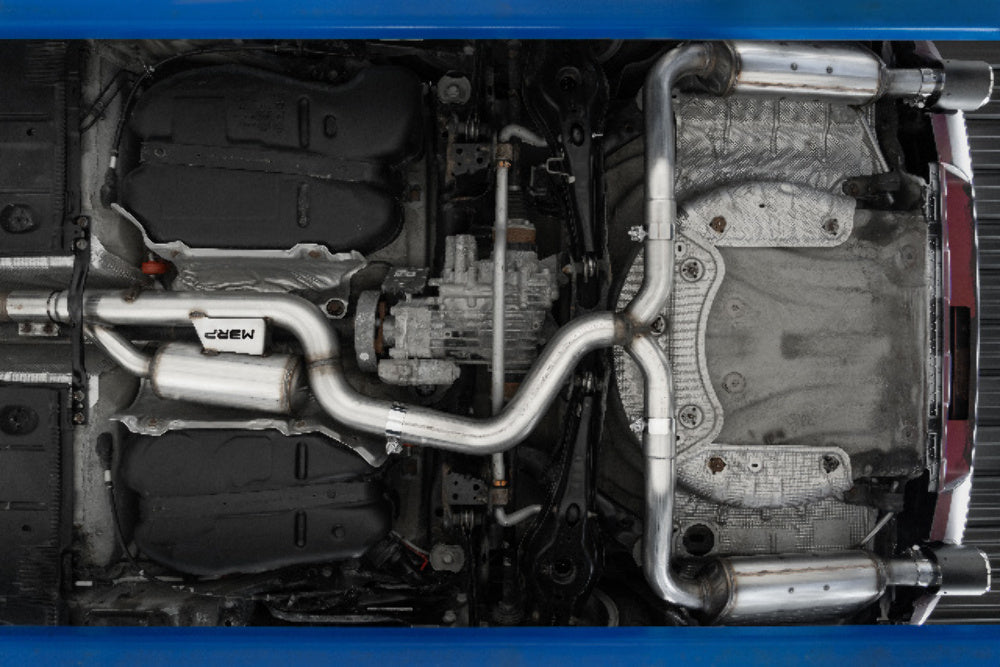 Fits 17-18 VW Golf 3" Cat Back 2.5in Dual Split Thru Rear Bumper CF-S46183CF