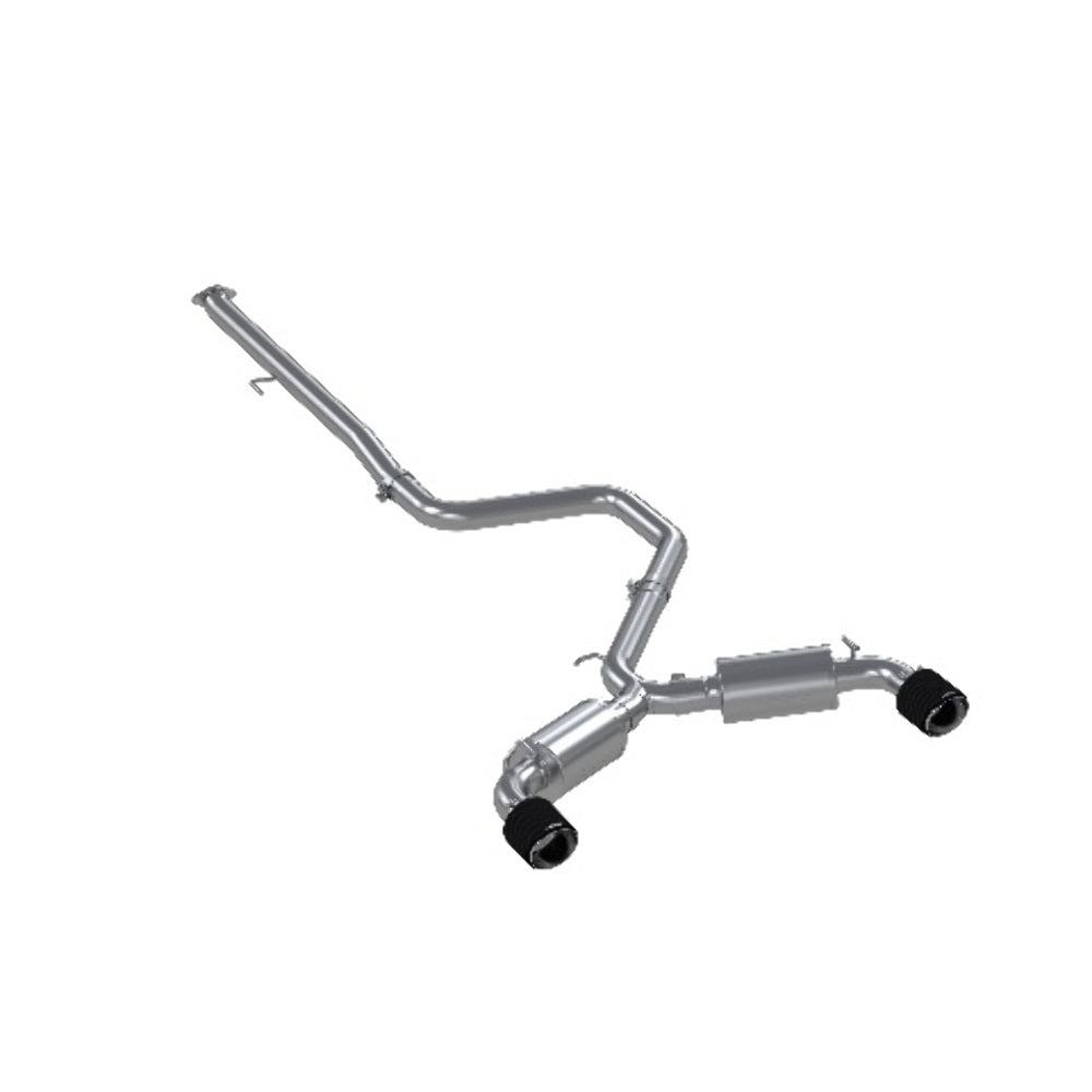 Fits 2019-22 Hyundai Veloster N 3" Cat Back Dual Exit 304 w/Carbon Tips-S47063CF - Cat Back Exhaust Car Part People