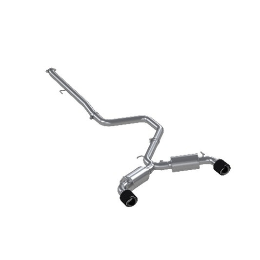 Fits 2019-22 Hyundai Veloster N 3" Cat Back Dual Exit 304 w/Carbon Tips-S47063CF - Cat Back Exhaust Car Part People