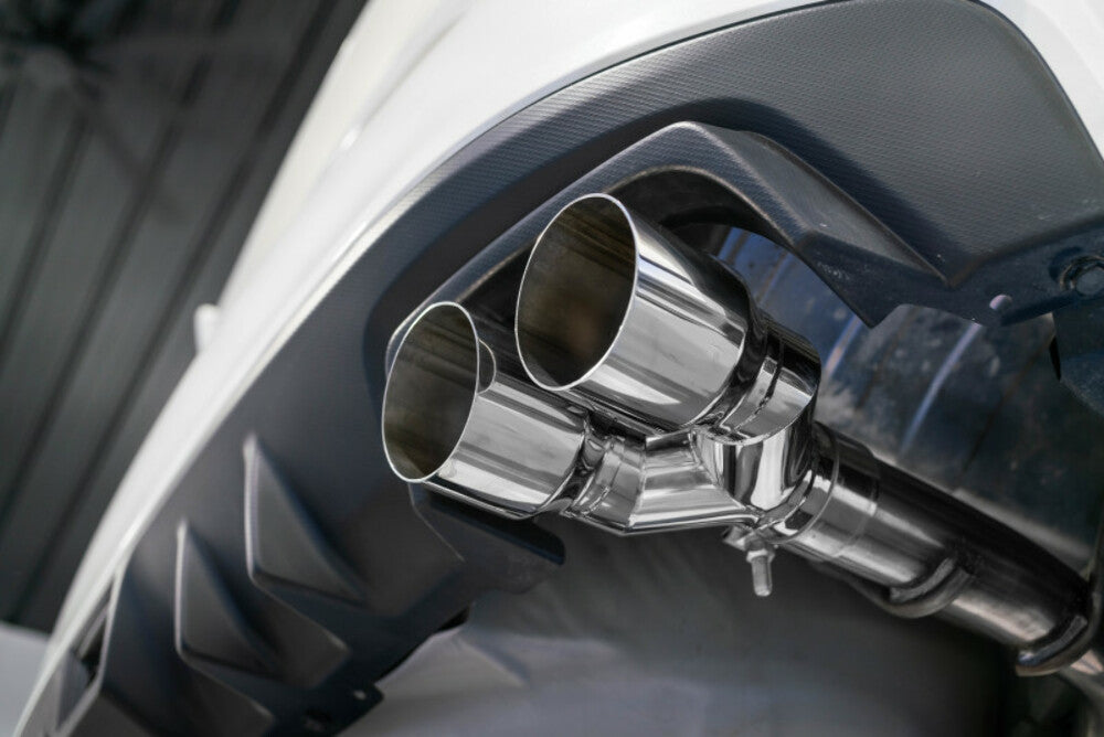 Fits 2017-21 Subaru WRX 2.5" Axle Back Dual Split Rear w/Carbon Tips-S48013CF