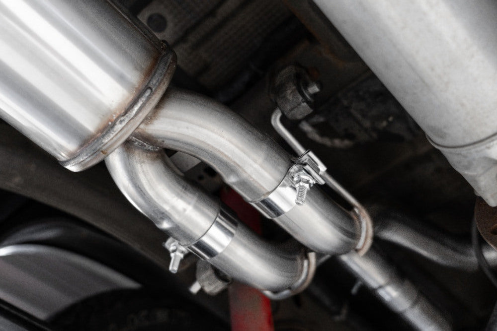 Fits 19-23 Chevrolet Silverado 1500 3" Cat Back 2.5" Dual Split Rear-S50053CF