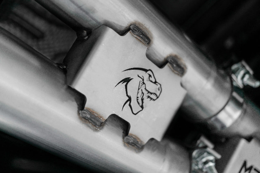 Fits 21-24 Ram 1500 3" Cat Back Dual Split Rear T304 w/Carbon Fiber Tip-S51543CF