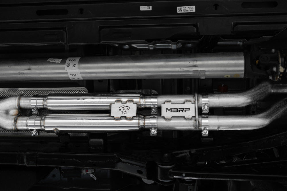 Fits 21-24 Ram 1500 3" Cat Back Dual Split Rear T304 w/Carbon Fiber Tip-S51543CF