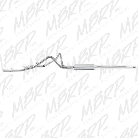 Fits 2008 Ford F-150 2 1/2in. Cat Back; Dual Split Rear; T409 - S5202409