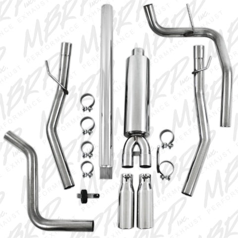 Fits 2008 Ford F-150 2 1/2in. Cat Back; Dual Split Rear; T409 - S5202409