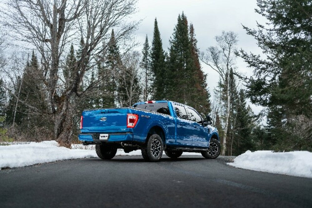 Fits 2021-2024 Ford F-150 3in. Cat Back; 2.5in. Dual Side Exit; T-409 - S5215409