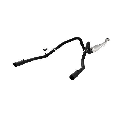 Fits 2011-2014 Ford F-150 2 1/2in. Cat Back; Dual Rear; Black Coated - S5240BLK