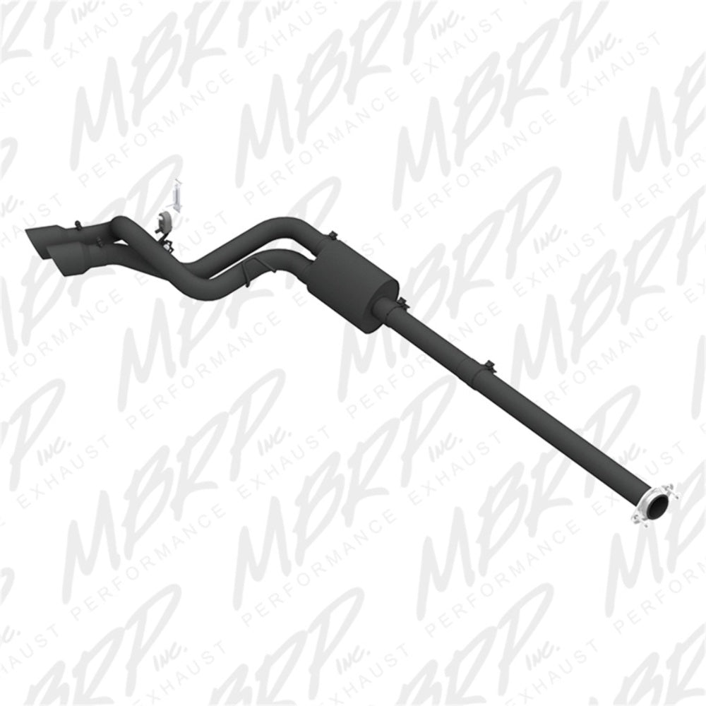 Fits 2011-14 Ford F-150 3" Cat Back; Pre-Axle Dual Outlet; Black Coated-S5261BLK