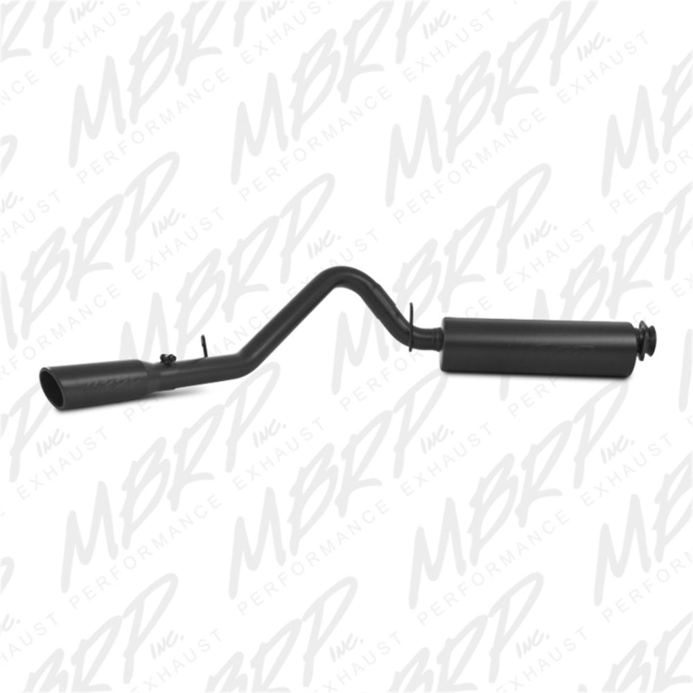 Fits 2005-2006 Jeep Wrangler 2 1/2" Cat Back; Single Side; Black Coated-S5500BLK - Cat Back Exhaust Car Part People