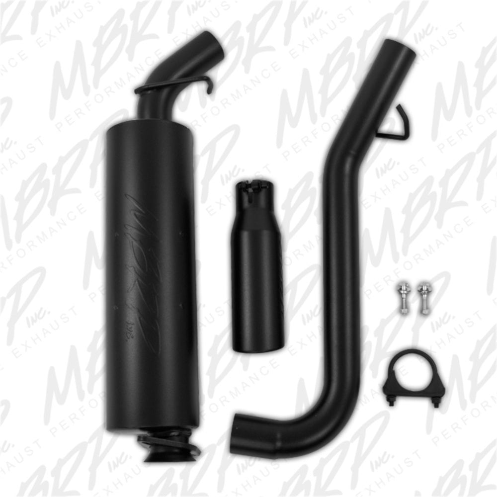 Fits 2005-2006 Jeep Wrangler 2 1/2" Cat Back; Single Side; Black Coated-S5500BLK