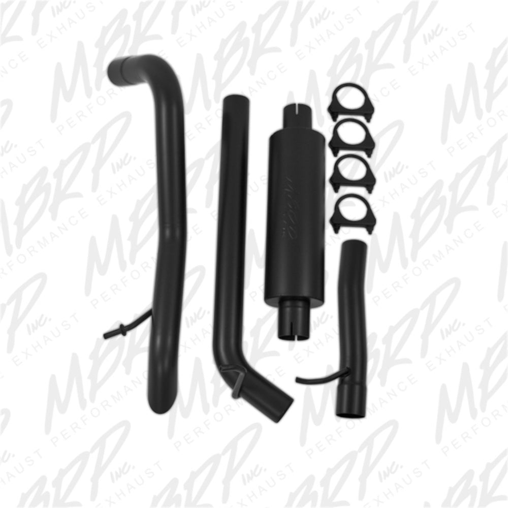 Fits 2007-2011 Jeep Wrangler 2 1/2" Tail Pipe Muffler before Axle-Black-S5514BLK