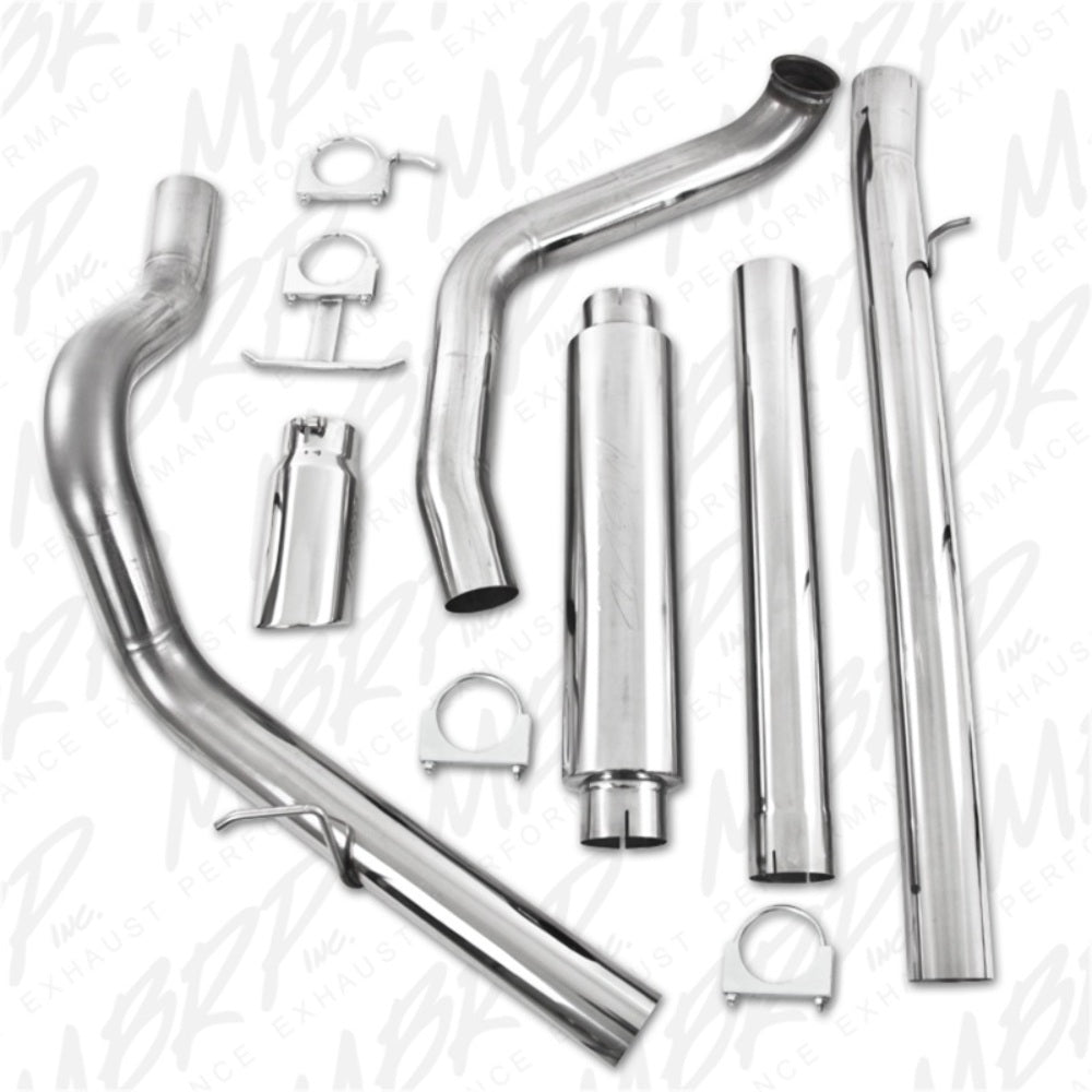 Fits 99-03 Ford F-350 Super Duty 4" Exhaust System; Single Side Exit-S6200409 - Turbo Back Exhaust Car Part People