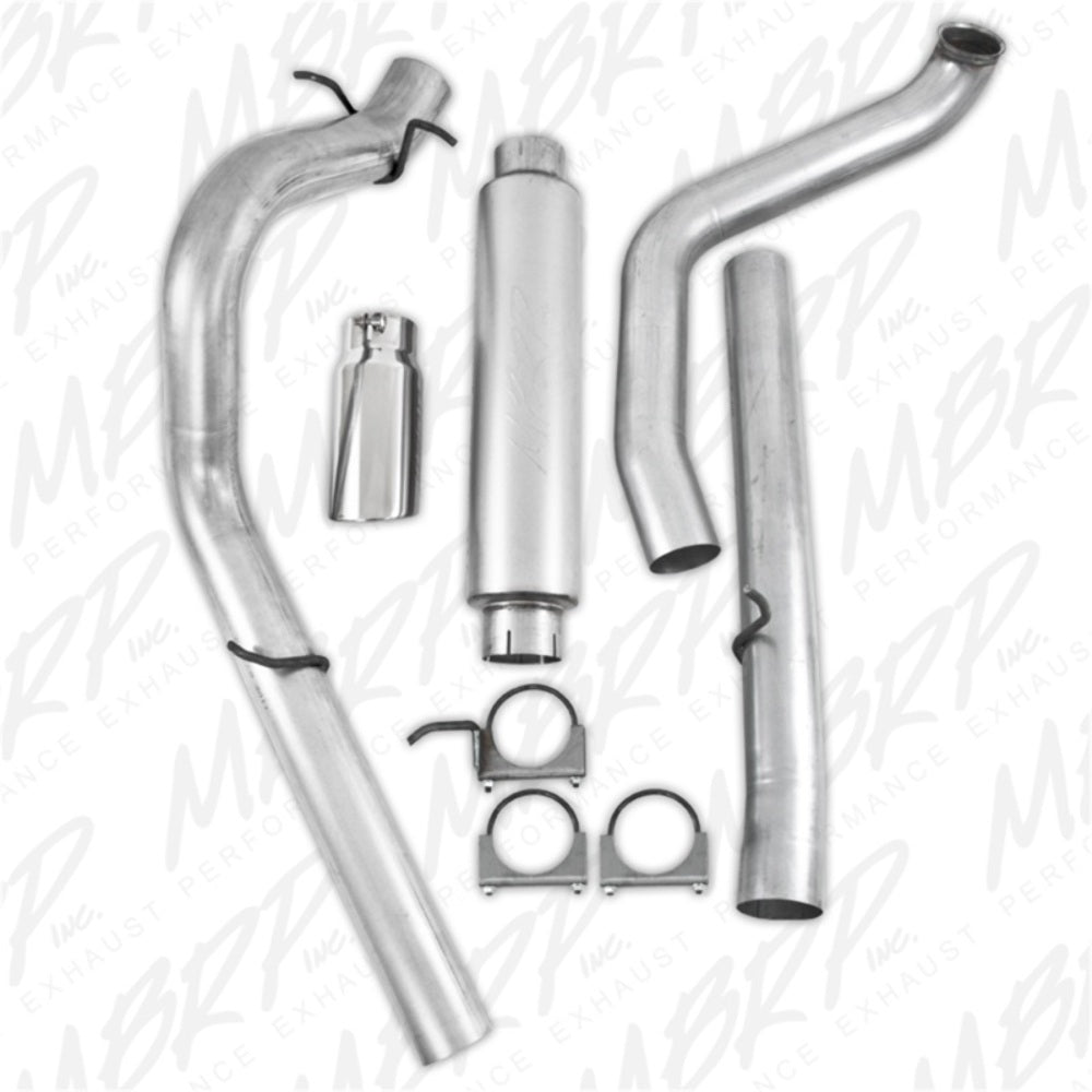 Fits 2000-2003 Ford Excursion 4in. Exhaust System; Single Side Exit AL - S6204AL - Turbo Back Exhaust Car Part People