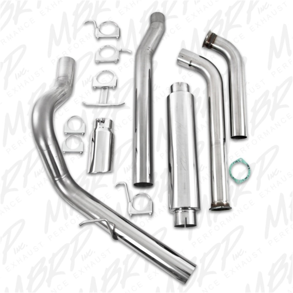Fits 03-07 F-350 Super Duty 4" Exhaust System Single Side (Stock Cat)-S6206409 - Turbo Back Exhaust Car Part People