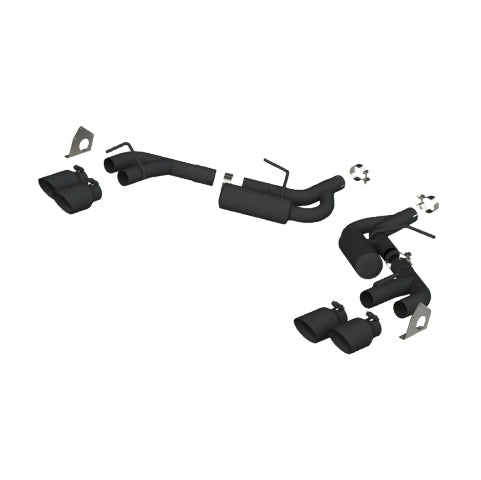 Fits 2016-24 Chevrolet Camaro 2.5" Axle Back; NPP Only; Black Coated-S7039BLK