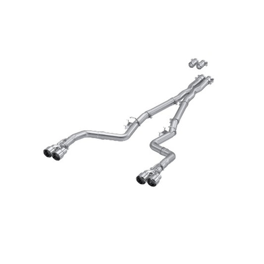 Fits 2015-2022 Dodge Challenger 3in. Cat Back; Dual Rear; Quad Tips - S7114AL