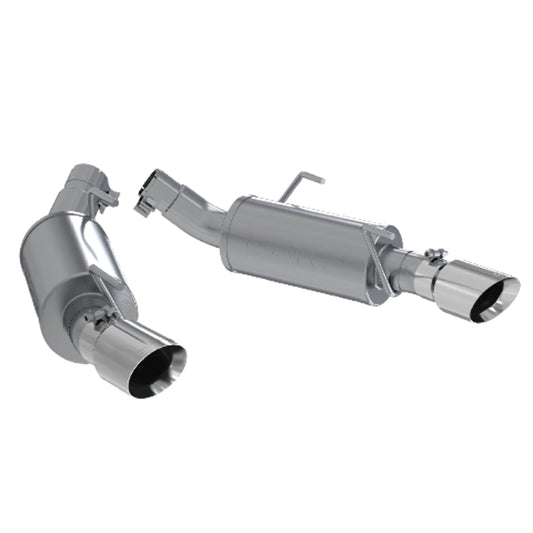 Fits 2005-10 Ford Mustang 2 1/2" Dual Mufflers Axle Back; Split Rear; AL-S7200AL