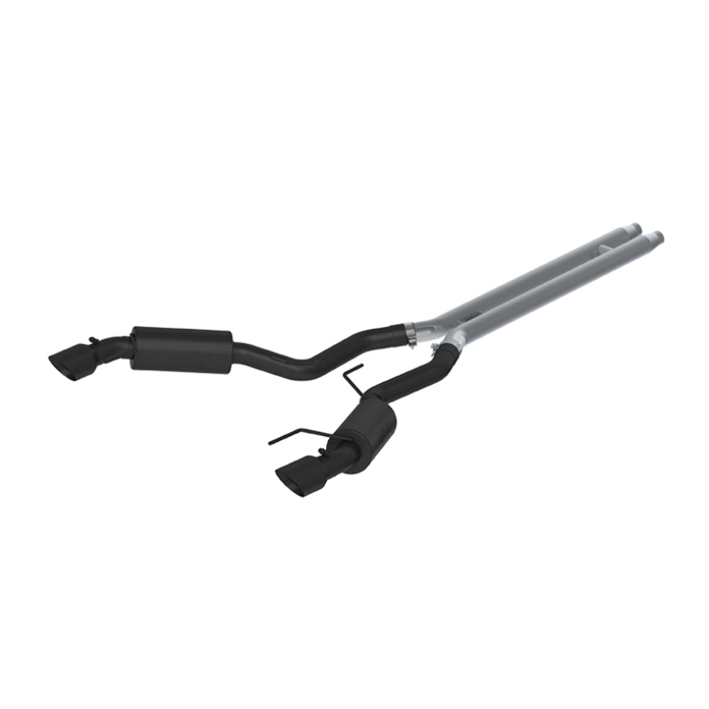 Fits 2015-2017 Ford Mustang 3" Cat Back Dual Split Rear 4.5" tips-Black-S7277BLK