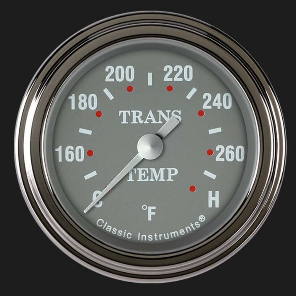 Silver Gray 2 1/8" Transmission Temperature Gauge SG127SLF