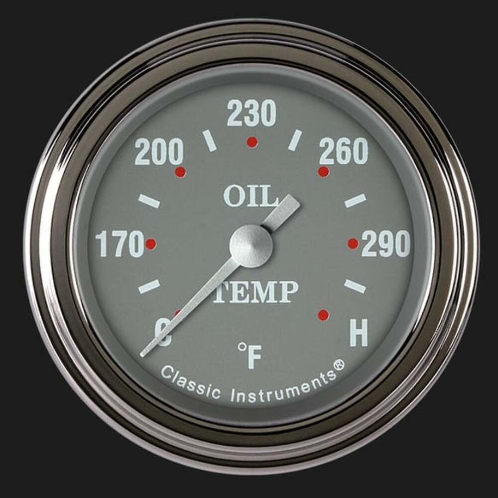 Silver Gray 2 1/8" Oil Temperature Gauge SG128SLF