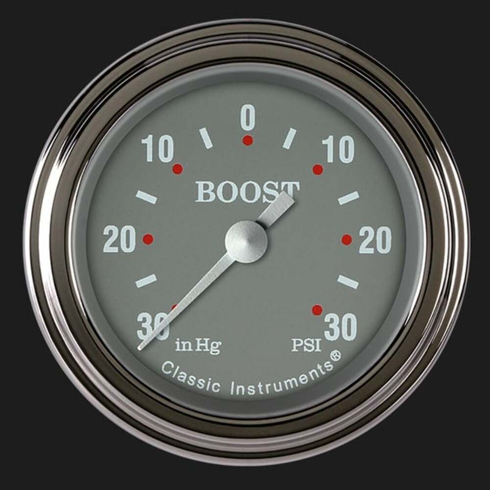 Silver Gray 2 1/8" Boost/Vac Gauge SG141SLF