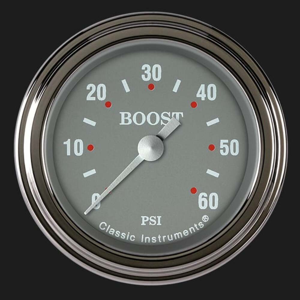 Silver Gray 2 1/8" Boost Gauge, 60 psi SG143SLF