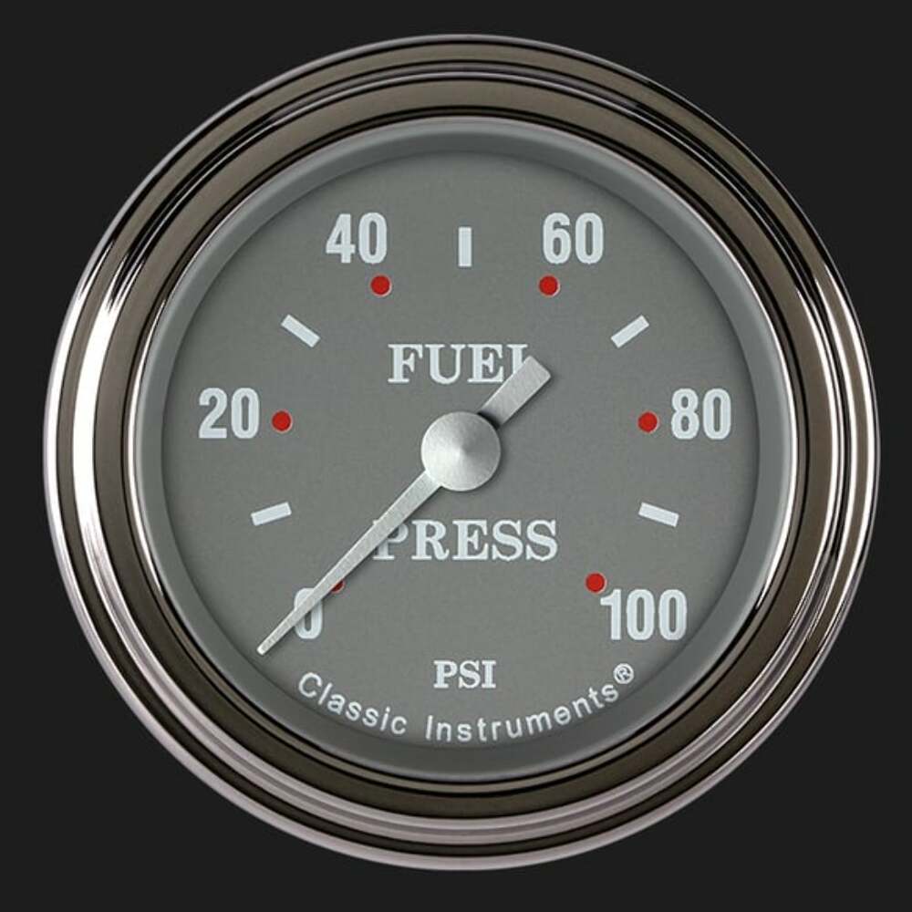 Silver Gray 2 1/8" Fuel Pressure Gauge, 100 psi SG146SLF